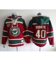 nhl jerseys minnesota wild #40 dubnyk red-green[pullover hooded sweatshirt]