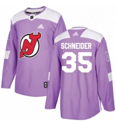 Mens Adidas New Jersey Devils 35 Cory Schneider Authentic Purple Fights Cancer Practice NHL Jersey 