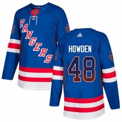 Mens Adidas New York Rangers 48 Brett Howden Authentic Royal Blue Drift Fashion NHL Jersey 