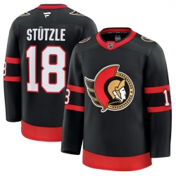 Men Ottawa Senators 18 Tim Stutzle Fanatics Black Home Premium Player Jerseys
