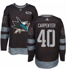 Mens Adidas San Jose Sharks 40 Ryan Carpenter Authentic Black 1917 2017 100th Anniversary NHL Jersey 