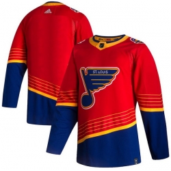 Men St.Louis Blues Blank Red 2020 21 Reverse Retro Adidas Jersey