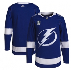 Men Tampa Bay Lightning Blank 2022 Blue Stanley Cup Final Patch Stitched Jersey