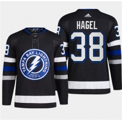 Men's Tampa Bay Lightning #38 Brandon Hagel Black 2024 Stadium Series Stitched Jersey