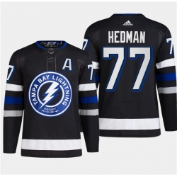 Men's Tampa Bay Lightning #77 Victor Hedman Black 2024 Stadium Series Stitched Jersey