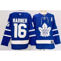 Men Toronto Maple Leafs 16 Mitchell Marner Blue 2024 25 Stitched Jersey