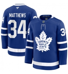 Men Toronto Maple Leafs Auston Matthews 34 Fanatics Home Blue Premium Stitched Hockey Jersey