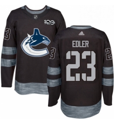 Mens Adidas Vancouver Canucks 23 Alexander Edler Premier Black 1917 2017 100th Anniversary NHL Jersey 