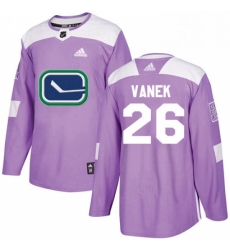 Mens Adidas Vancouver Canucks 26 Thomas Vanek Authentic Purple Fights Cancer Practice NHL Jersey 