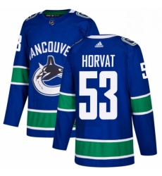 Mens Adidas Vancouver Canucks 53 Bo Horvat Premier Blue Home NHL Jersey 