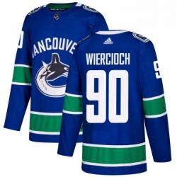 Mens Adidas Vancouver Canucks 90 Patrick Wiercioch Authentic Blue Home NHL Jersey 