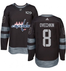 Capitals #8 Alex Ovechkin Black 1917 2017 100th Anniversary Stitched NHL Jersey