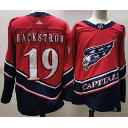 Men Washington Capitals 19 Nicklas Backstrom Red 2020 21 Reverse Retro Adidas Jersey