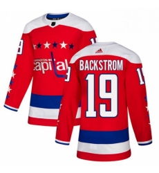 Mens Adidas Washington Capitals 19 Nicklas Backstrom Authentic Red Alternate NHL Jersey 