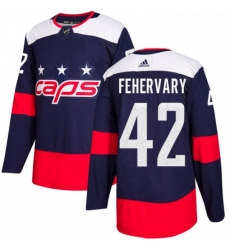 Mens Adidas Washington Capitals 42 Martin Fehervary Authentic Navy Blue 2018 Stadium Series NHL Jerse