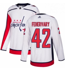 Mens Adidas Washington Capitals 42 Martin Fehervary Authentic White Away NHL Jerse