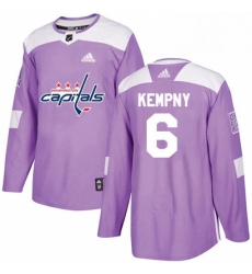 Mens Adidas Washington Capitals 6 Michal Kempny Authentic Purple Fights Cancer Practice NHL Jerse