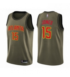 Mens Atlanta Hawks 15 Damian Jones Swingman Green Salute to Service Basketball Jersey 