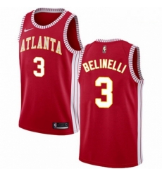 Mens Nike Atlanta Hawks 3 Marco Belinelli Swingman Red NBA Jersey Statement Edition 