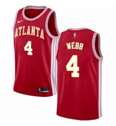 Mens Nike Atlanta Hawks 4 Spud Webb Swingman Red NBA Jersey Statement Edition