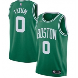 Men Boston Celtics 0 Jayson Tatum 75th Anniversary 2021 Green Stitched Basketball Jersey