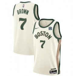 Men Boston Celtics 7 Jaylen Brown White 2023 24 City Edition Stitched Basketball Jersey