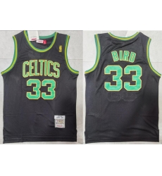 Men Boston Celtics Larry Bird 33 Black Hardwood Classic NBA Jersey