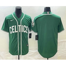 Men's Boston Celtics Blank Green Stitched Baseball Jersey