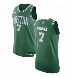 Youth Nike Boston Celtics 7 Jaylen Brown Authentic GreenWhite No Road NBA Jersey Icon Edition