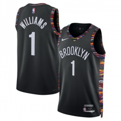 Men Brooklyn Nets 1 Ziaire Williams Black 2025 26 City Edition Stitched Basketball Jersey