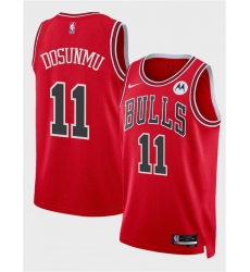 Men Chicago Bulls 11 Ayo Dosunmu Red 2024 Icon Edition Stitched Basketball Jersey