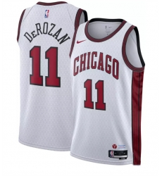 Men Chicago Bulls 11 DeMar DeRozan White 2022 23 City Edition Stitched Basketball Jersey