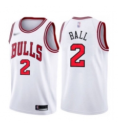 Men Chicago Bulls 2 Lonzo Ball White 2021 Nike Swingman Stitched Jersey