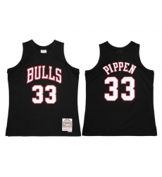 Men Chicago Bulls 33 Scottie Pippen Black 97 98 Mitchell  26 Ness Swingman Stitched Jersey