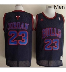 Mens Adidas Chicago Bulls 23 Michael Jordan Swingman Black Blue No NBA Jersey