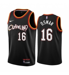 Men Nike Cleveland Cavaliers 16 Cedi Osman Black NBA Swingman 2020 21 City Edition Jersey