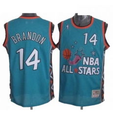 Mens Mitchell and Ness Cleveland Cavaliers 14 Terrell Brandon Swingman Light Blue 1996 All Star Throwback NBA Jersey 