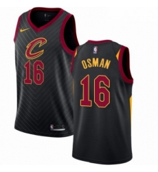 Mens Nike Cleveland Cavaliers 16 Cedi Osman Swingman Black NBA Jersey Statement Edition 