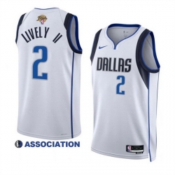 Men Dallas Mavericks 2 Dereck Lively II White 2024 Finals Association Edition Stitched Basketball Jersey