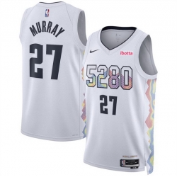 Men Denver Nuggets 27 Jamal Murray White 2024 25 City Edition Stitched Basketball Jersey