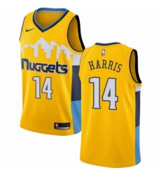 Mens Nike Denver Nuggets 14 Gary Harris Swingman Gold Alternate NBA Jersey Statement Edition