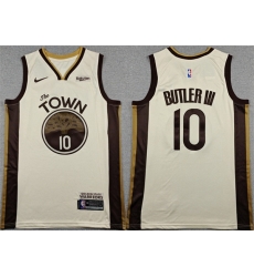 Men Golden State Warriors 10 Jimmy Butler III Tan 2025 City Edition Stitched Basketball Jersey