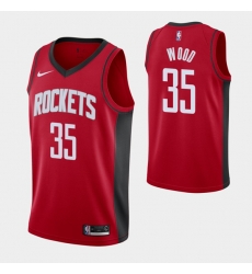 Men Houston Rockets 35 Christian Wood Red Stitched Basketball Jersey