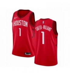 Mens Nike Houston Rockets 1 Michael Carter Williams Red Swingman Jersey Earned Edition 