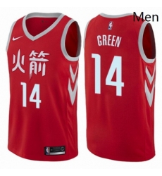 Mens Nike Houston Rockets 14 Gerald Green Swingman Red NBA Jersey City Edition 