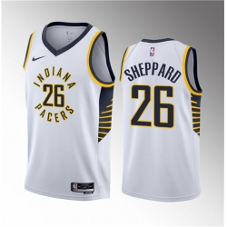 Men Indiana Pacers 26 Ben Sheppard White 2023 Draft Association Edition Stitched Basketball Jersey