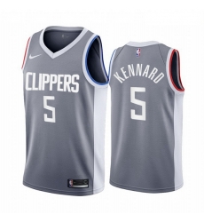 Men Los Angeles Clippers 5 Luke Kennard Gray NBA Swingman 2020 21 Earned Edition Jersey