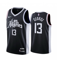 Men Nike Los Angeles Clippers 13 Paul George Black NBA Swingman 2020 21 City Edition Jersey