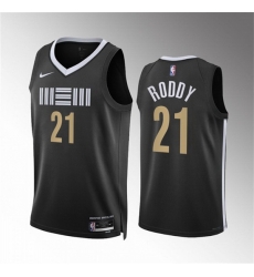 Men Memphis Grizzlies 21 David Roddy Black 2023 24 City Edition Stitched Basketball Jersey