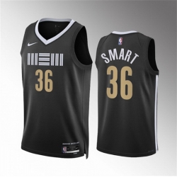 Men Memphis Grizzlies 36 Marcus Smart Black 2023 24 City Edition Stitched Basketball Jersey